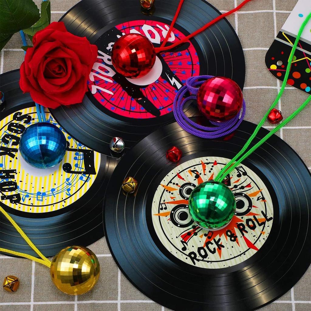 36 Pcs Disco Ball Necklaces 70s Disco Party Necklaces 1.5 Inches Disco Necklace 6 Colors Disco Party Decorations Disco Accessories, Dance Party
