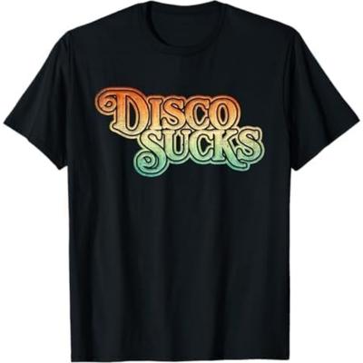 Disco Sucks 1970s Retro Vintage Distressed Funny T Shirt T-Shirt PNCAAPT Black