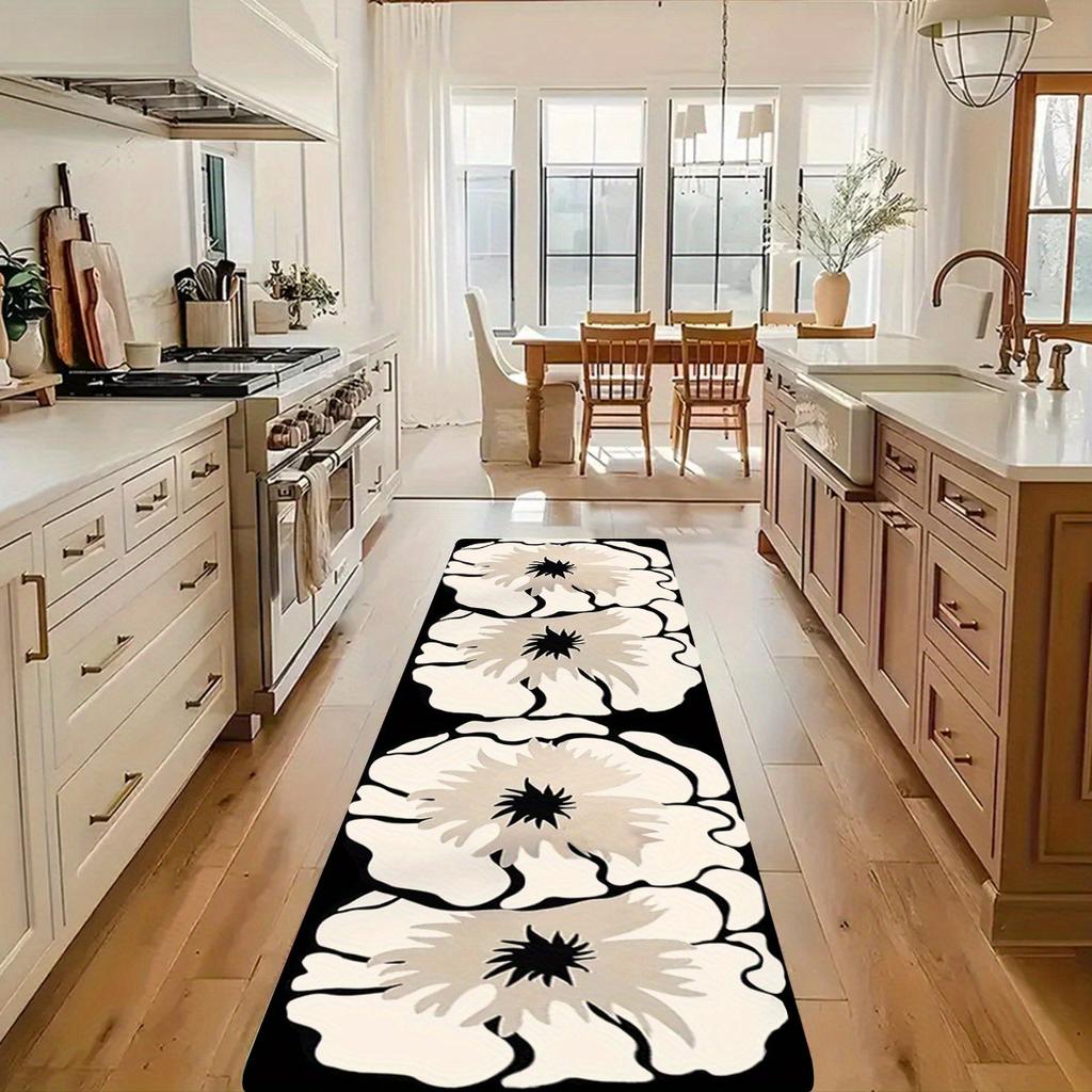 1 pezzo Tappeti da cucina con fiori Antiscivolo Tappetini per porta di casa Design pop Tappeto da bagno Tappetino da bagno Tappeto per casa Lavello Lavanderia Decor