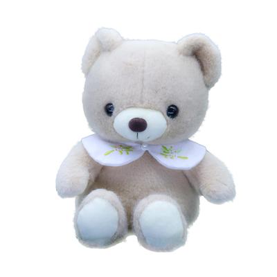 Take Off Baby Bear Drop Oso retro de color pastel con lindo bordado de flores en el cuello S Beige