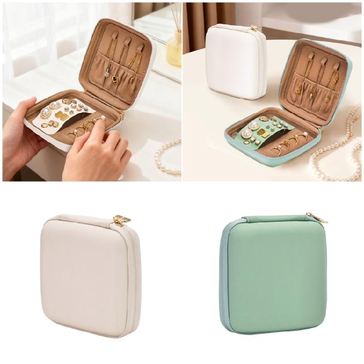 Velvets Lined Jewelry Case Portable PU Organizers Multiple Compartments for Ring Earring Necklace Storage Travel Solution
