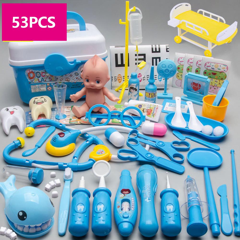 Doctor Toys for Kids 53/31PCS Doctor Pretend Play Set Children Medical Dentist Tools Stethoscope Educational Toy Boy Girl Gift