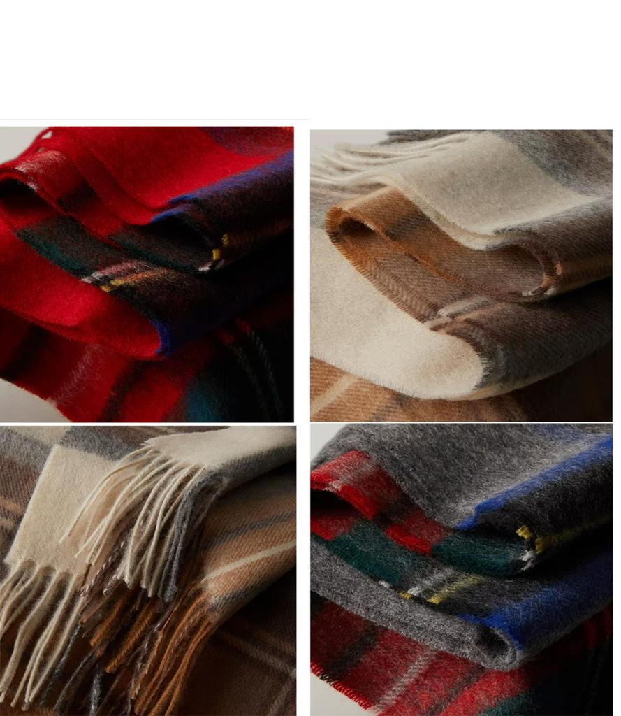 Hamilton Kilts Szalik Tartan z 100% Wełny Jagnięcej, Zimowa Stola z Długimi Frędzlami