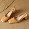 Square Toe Design Patent Leather Women Shoes Chunky Heels Summer Women's Pumps Slingbacks Candy Colors Sandals for Women WSH5310