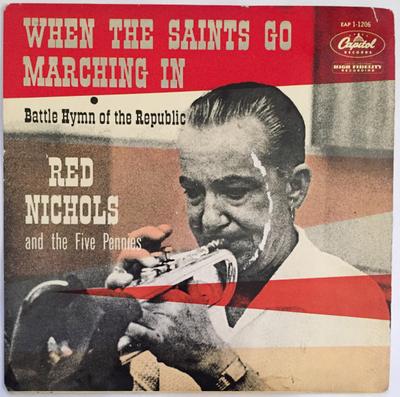 Disc de 7 inch RED NICHOLS & HIS FIVE PENNIES - When The Saints Go Marching In / Ba EAP11206 Capitol Records UK Jazz Folosit