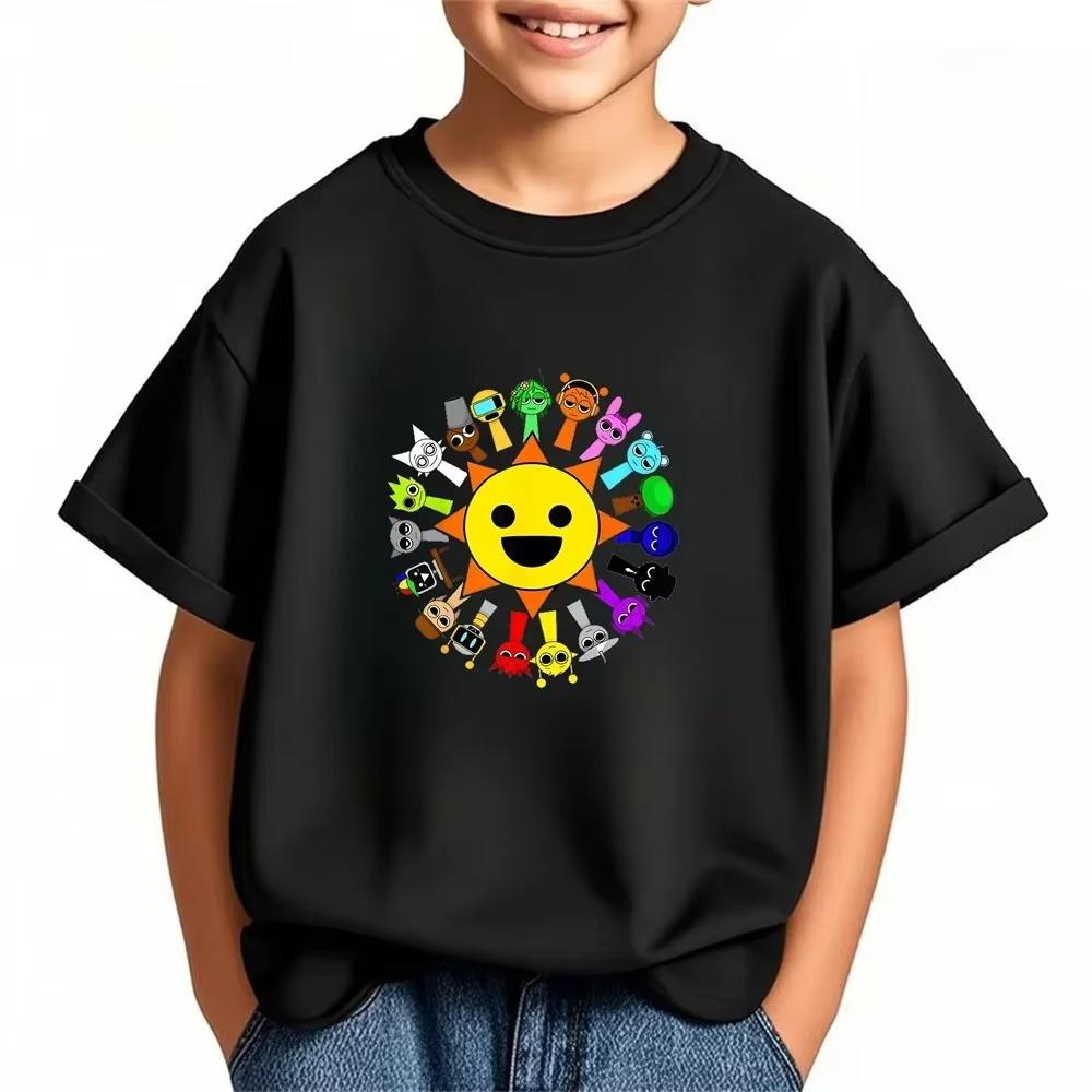 2026 Hot Sprunki Cartoon T Shirt Summer Kids Game Clothes Teen Boys Short Sleeve Tops Baby Girls Cartoon Children Clothing