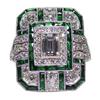 Wedding Engagement Women Retro Cubic Zirconia Inlaid Square Finger Ring Jewelry