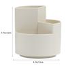 Rotating Base 3-Compartment Pencil Holder for Cosmetics Makeup Brushes Lipstick Storage Desktop Organizing Box Home Office