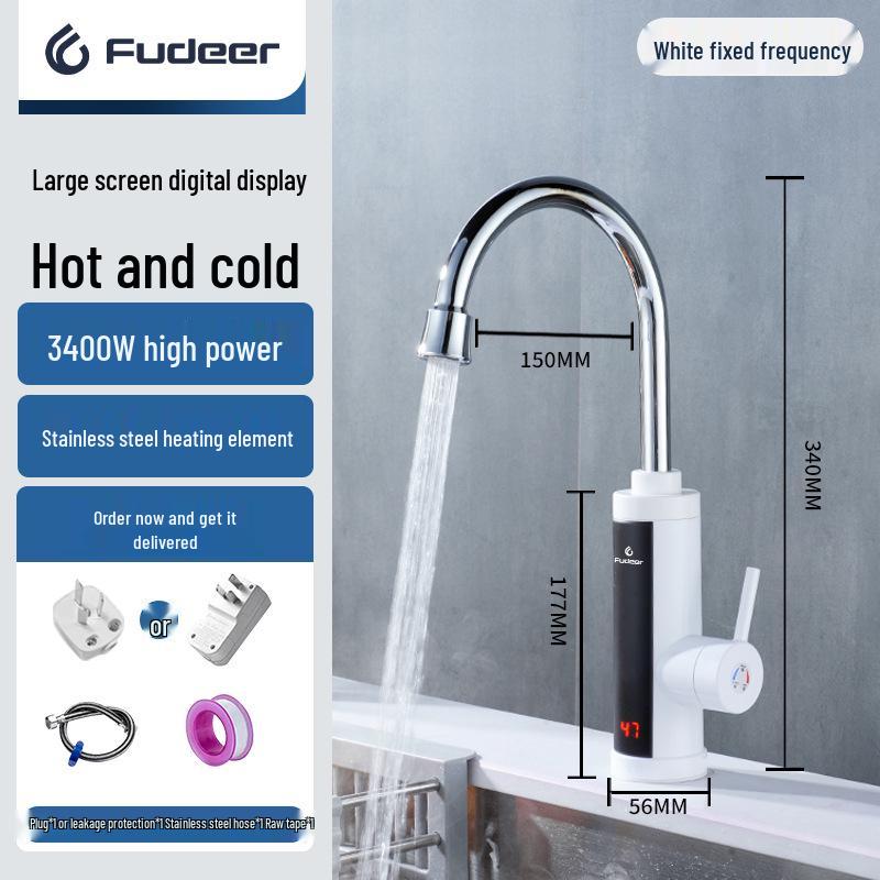 Fudel Dual-Use Instant Hot & Cold Water Faucet with Smart Digital Display and Fast Heating Plug Version