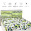 Floral Breeze 144 TC 100% Cotton Double Bedsheet with 2 Pillow Covers, Green , 144 - 200 tc