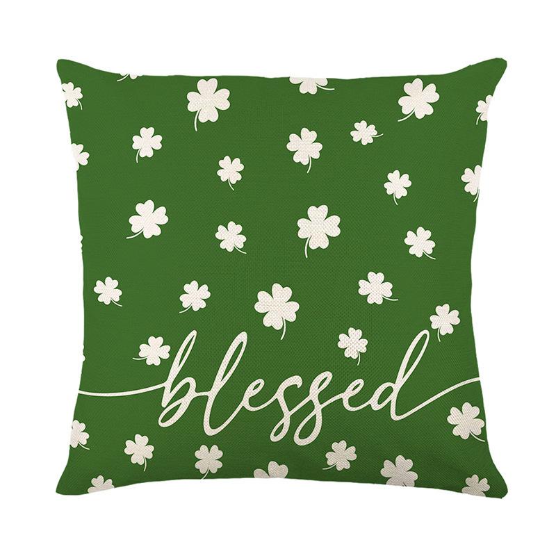 Pillowcase Home Sofa Cushion Cover St. Patrick's Day Pillowcase Cartoon Irish Pillowcase Ins Style