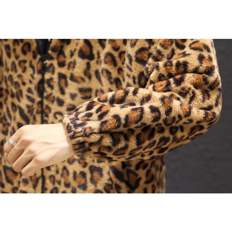 Veste à imprimé léopard automne/hiver 2024 Veste ample et confortable en coton rembourré Veste chaude d'automne pour hommes et femmes à la mode