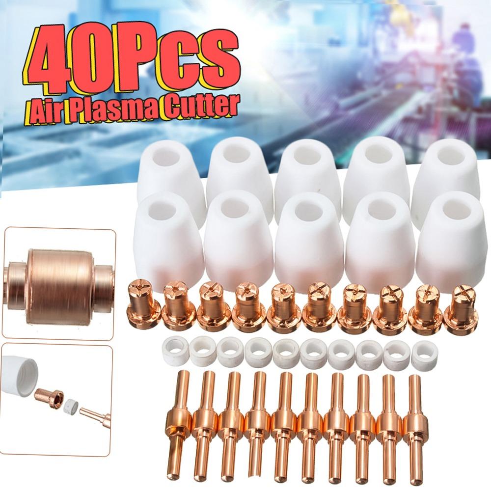 40pcs Extended Long Tip Air Plasma Cutter Kit For Plasma Cutting Machines