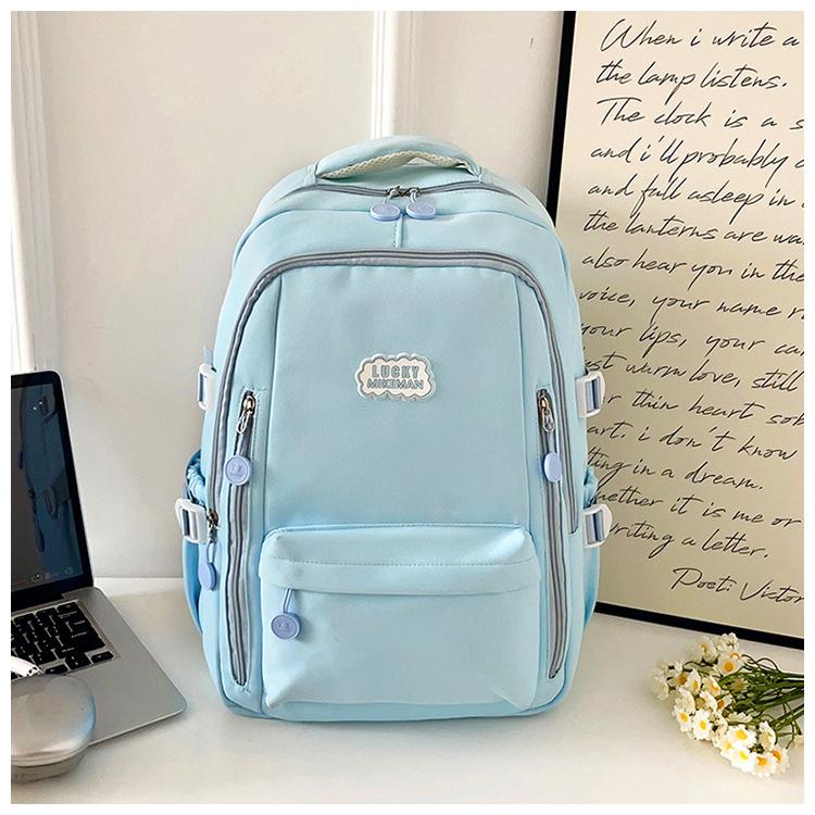 

Junior and High School Students Backpack, Simple Outdoor Travel, Lightweight Backpack, Fashionable Large Capacity Computer Backpack синий