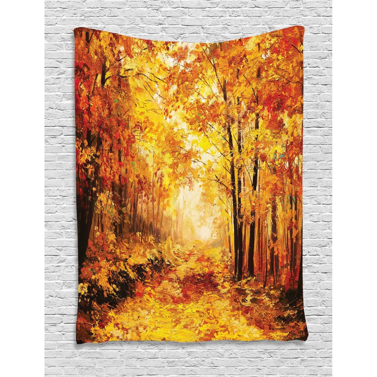Tapestry: Autumn Nature in a Relaxing Forest 75x100