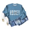 European & American Fashion Long Sleeve Loose Hoodie with 'Hockey Wife' Print for Women