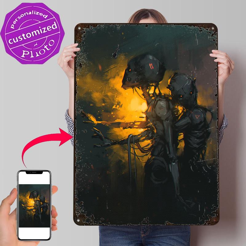 Inside Out D Printed Texture Poster Personalized Wall Art Retro Metal Tin Signs for Room Decor Office Decoration Gaming House