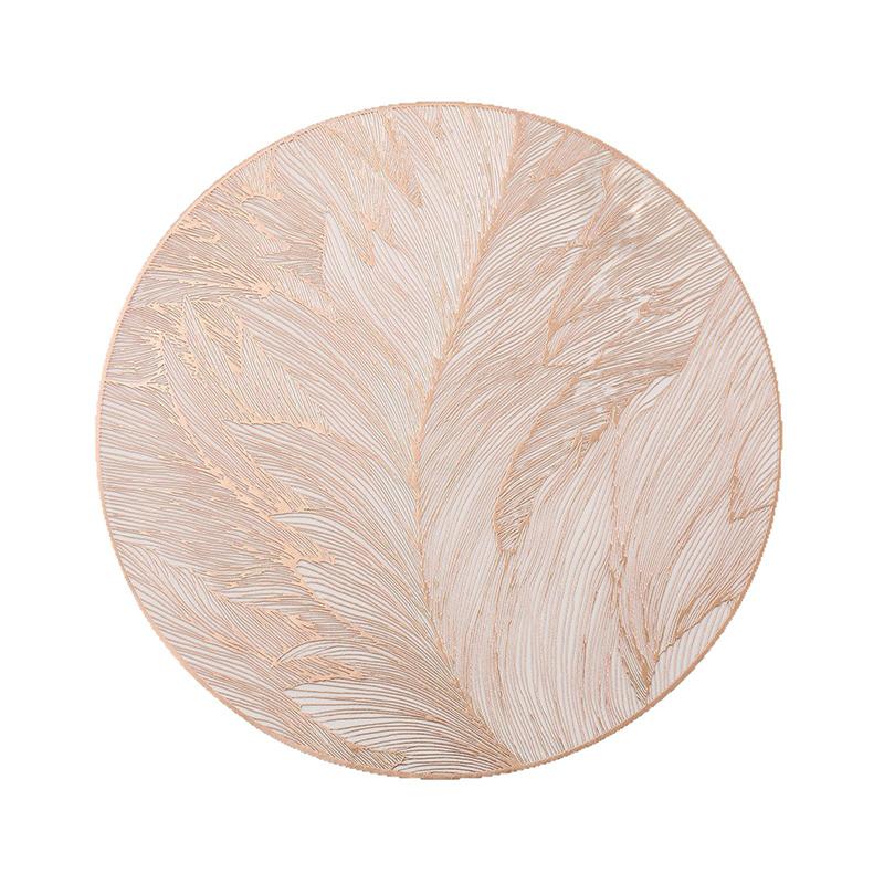 Round Luxury Placemats Non-Slip Table Mats Heat Resistant Pressed Vinyl Place Mats For Dinner Table Decor Kitchen Accessories
