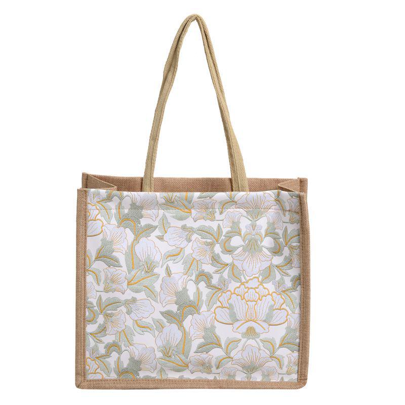 

Three-Dimensional Linen Handbag: Large Capacity, Fashionable Light Luxury Shoulder Tote for Shopping & Commuting Large (35x30x15cm)