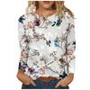 Women's 3D Printed Retro Floral Print T-shirt Fashion Long Sleeve Round Neck Regular Tops Holiday Weekend Spring Autumn