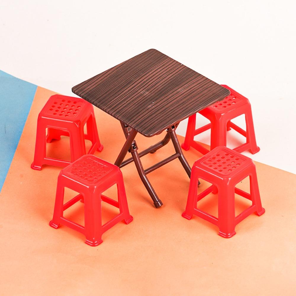 Mini Stool Dollhouse Folding Table Doll Furniture Dollhouse Small Chair Home Decor