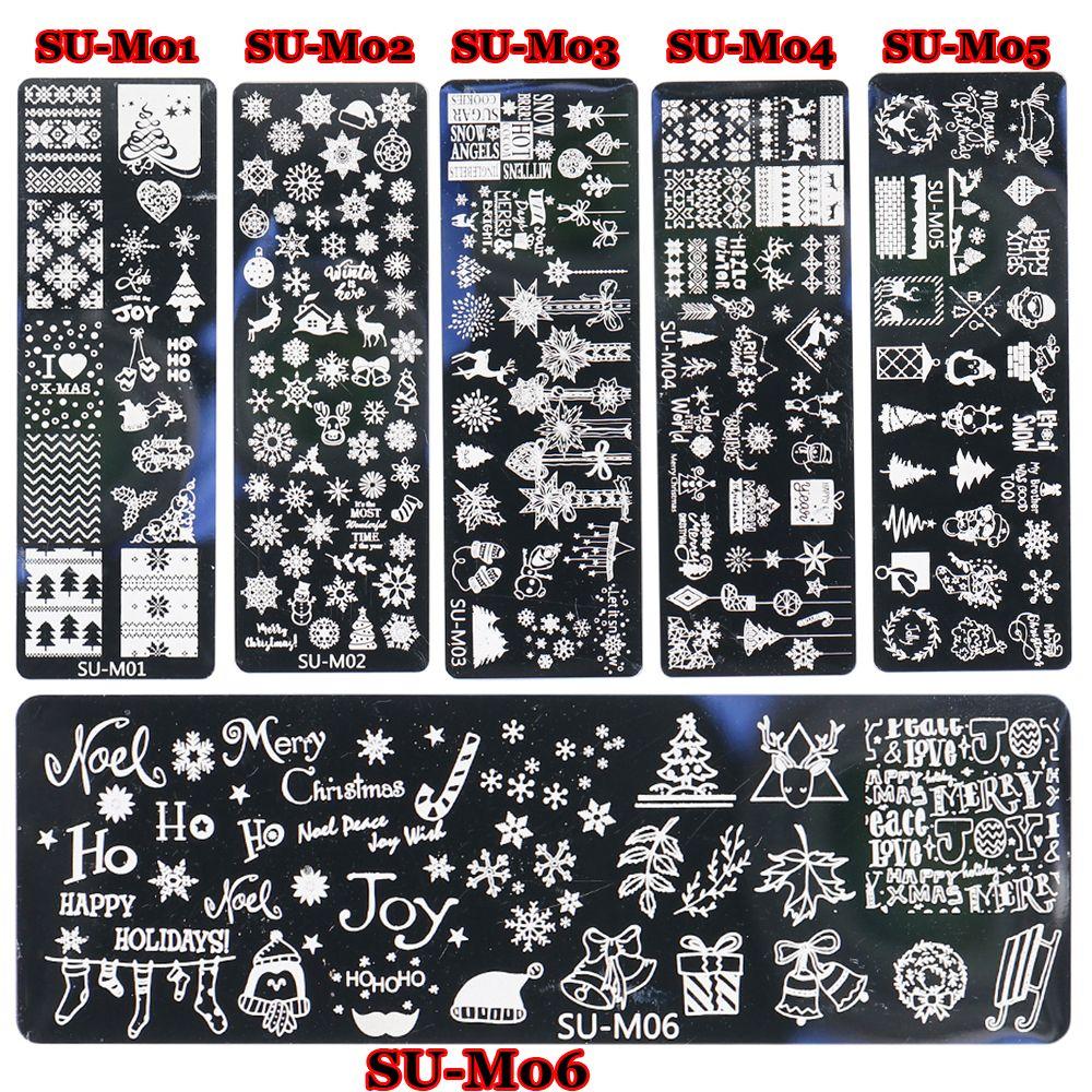 Snowflake Winter Nail Stamping Plate Image Paint Polish Stencil Nail Art  Template Stainless Steel