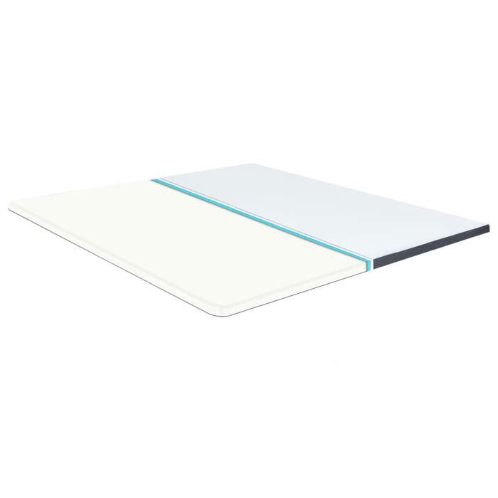 VidaXL Surmatelas de Sommier Tapissier Protège-matelas Lit Protecteur Housse Lavable Confortable Doux Blanc et Gris Foncé 288216