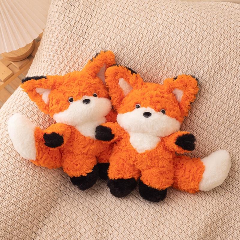 40cm Soft Fluffy Fox Plush Toy Cute Cartoon Animal Fox Stuffed Doll Girls Lover Valentine's Gift Kawaii Sofa Decor Pillows