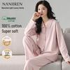 Women's 100% Cotton Long-Sleeve Pajama Set
