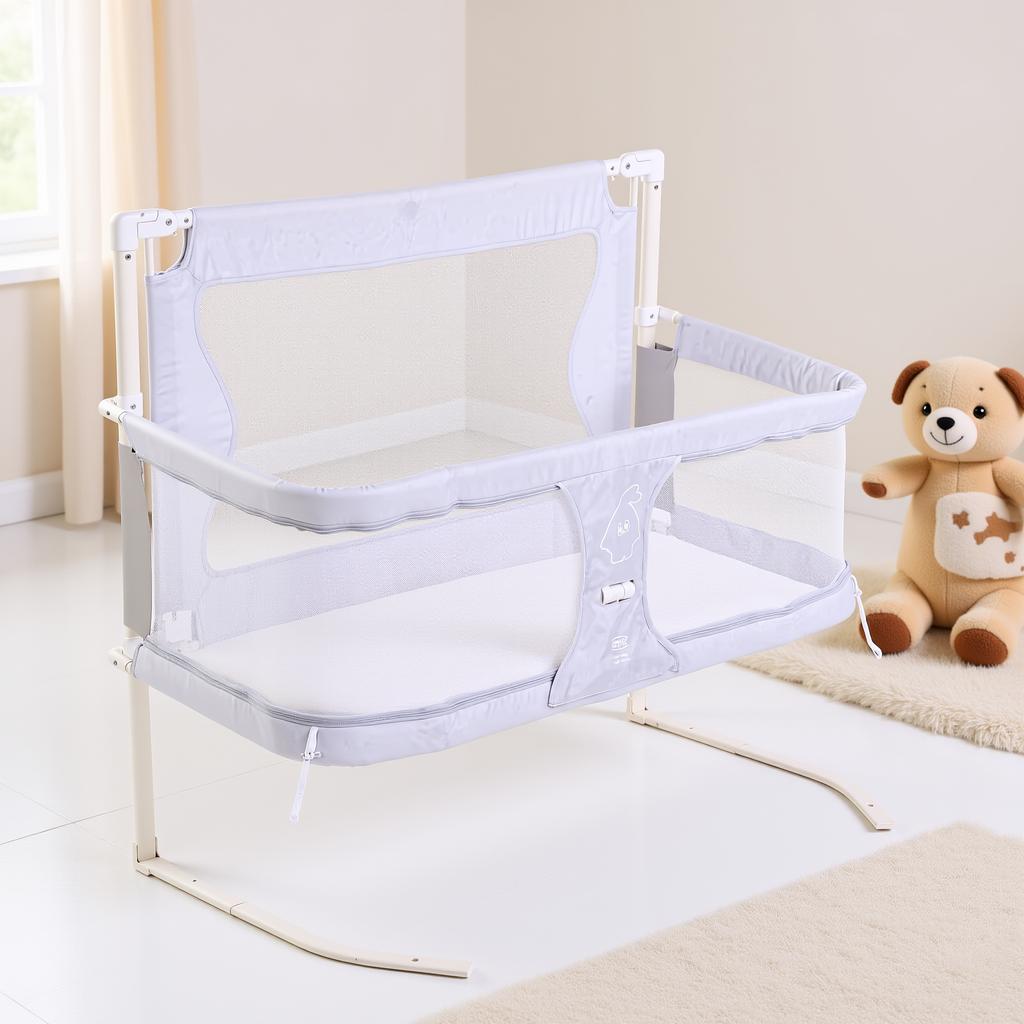 3 in 1 Baby Crib for Newborn Side Bed Guard Portable Foldable Baby Bed Bassinet Bedside Sleeper