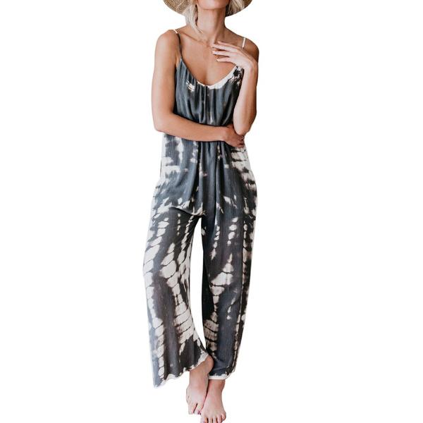 Womens Loose Camisole Jumpsuit Sexy Long Loose Jumpsuits Wide Leg Rompers Fashion Jumpsuit Plus Size