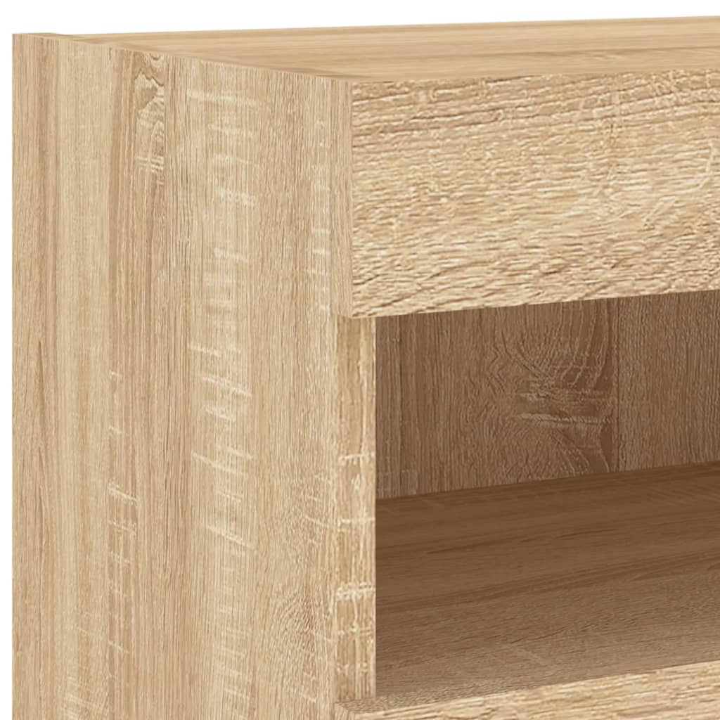 7 Piece TV Wall Unit with LED Lights Sonoma Oak