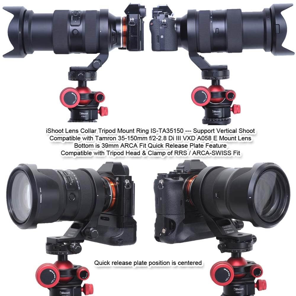 Metal camera tripod mount tripod mount lens support lens bracket tripod compatible with Tamron Di III VXD A058 E quick release plate with screw holes