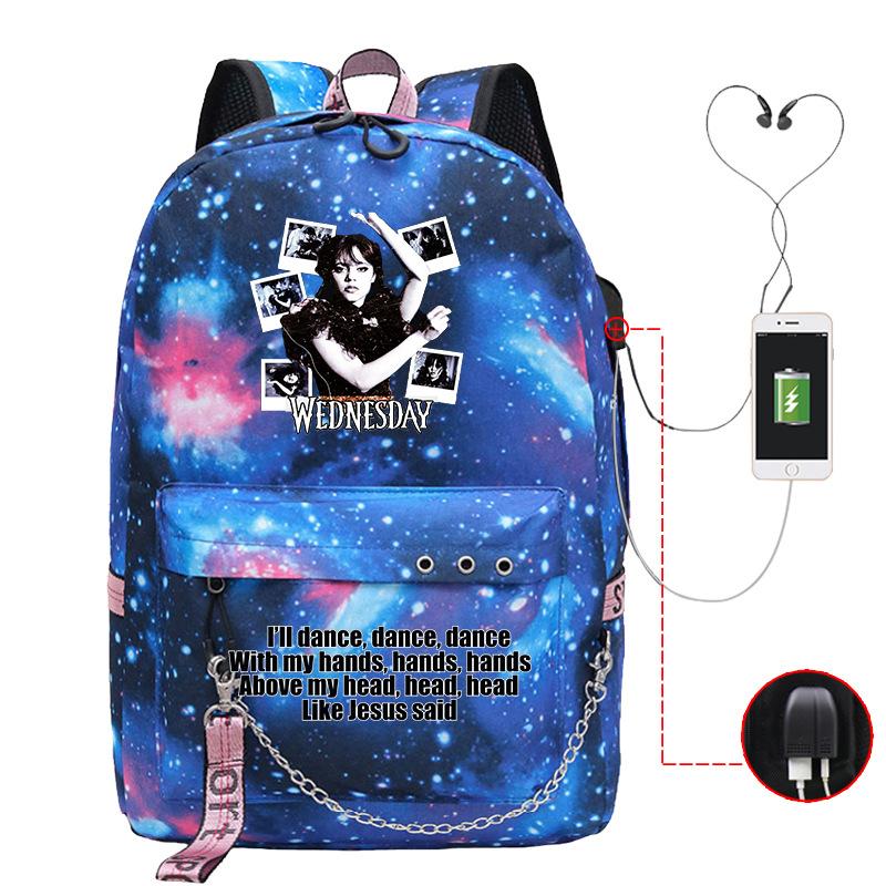 Usb Backpack Printed Travel Bag American Drama Peripheral Leisure Junior High School Student Schoolbag