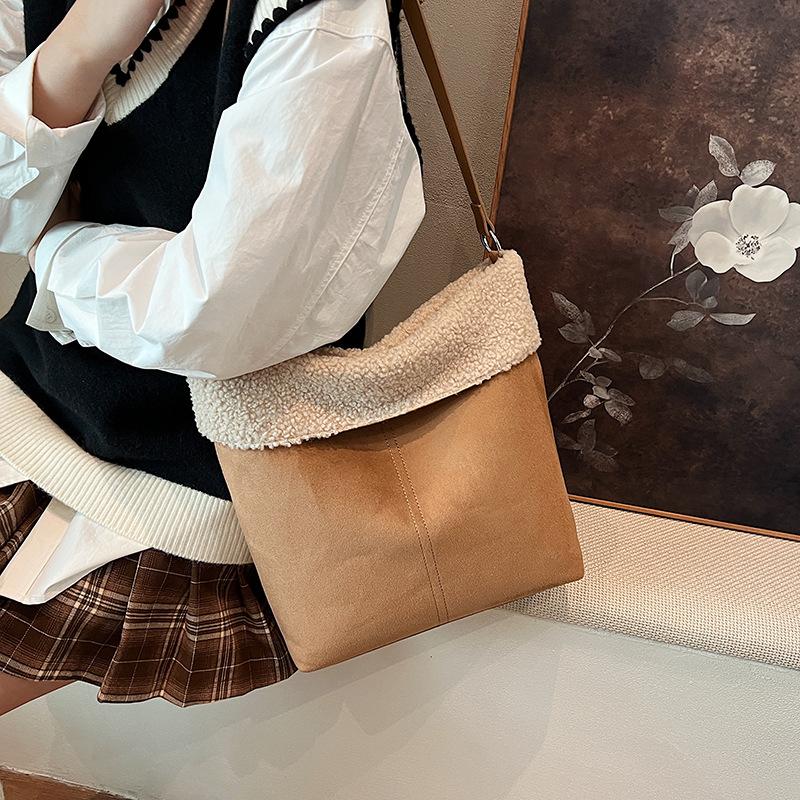 Lamb Wool Plush Bag Women'S Trendy High-End Fashion Texture Shoulder Messenger Bag