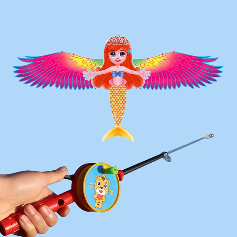 1 Satz Kinder Drachenspielzeug Cartoon Schmetterling Schwalben Adler Drachen mit Griff Kinder Flugdrachen Outdoor Spielzeug