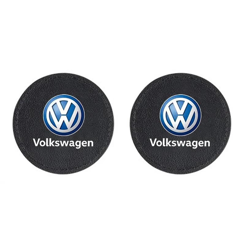 Für VW 2 Stück Auto Anti-Rutsch-Getränkehalter-Pad Auto Gummi-Matte Zubehör für VW Volkswagen Golf Polo Passat Tiguan Touran Jetta Auto-S
