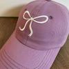 New Korean Pink Bow Embroidered Baseball Cap Wide Brim Soft Top Snapback Trucker Caps Fashion for Women Adjustable Dad Hat