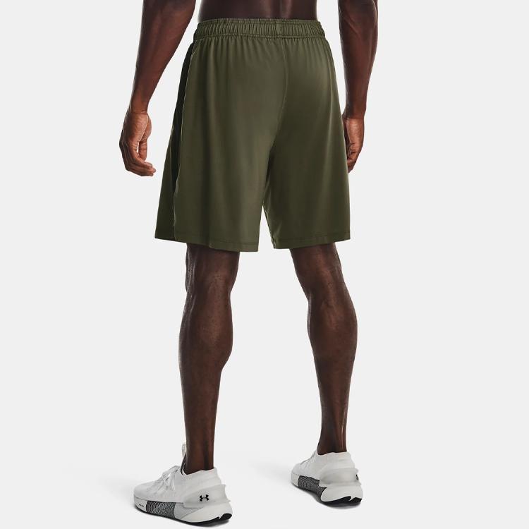 Under Armour Solid Color Elastic Waist Sports Shorts Men shorts Navy-Green 1376955-390