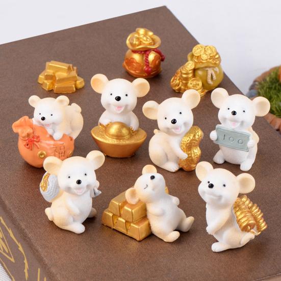 

Смола денежная монета Lucky Rat фигурки животных статуя DIY садовый стол орнамент