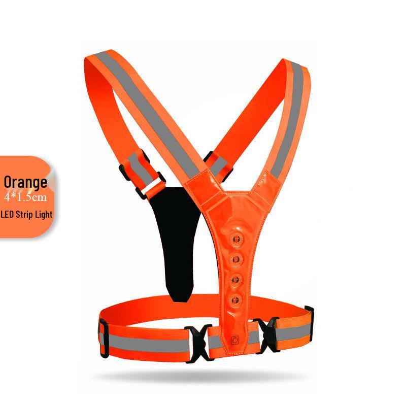 V-shaped 4cm LED Glowing Reflective Elastic Band Sports Vest