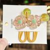 2 Pieces Cute Princess Headwear with Colorful Flowers Kids Elastic Hair Bands Girls Hair Accessories Children Hair Ropes
