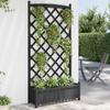 Vidaxl Planter with Trellis, Black, Solid Fir Wood