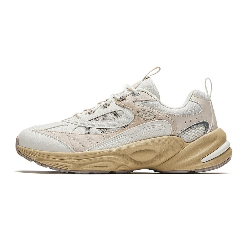 Anta Cushioning Anti-Slip And Wear-Resistant Low-Top Casual Running Shoes Women's White Beige Sneakers