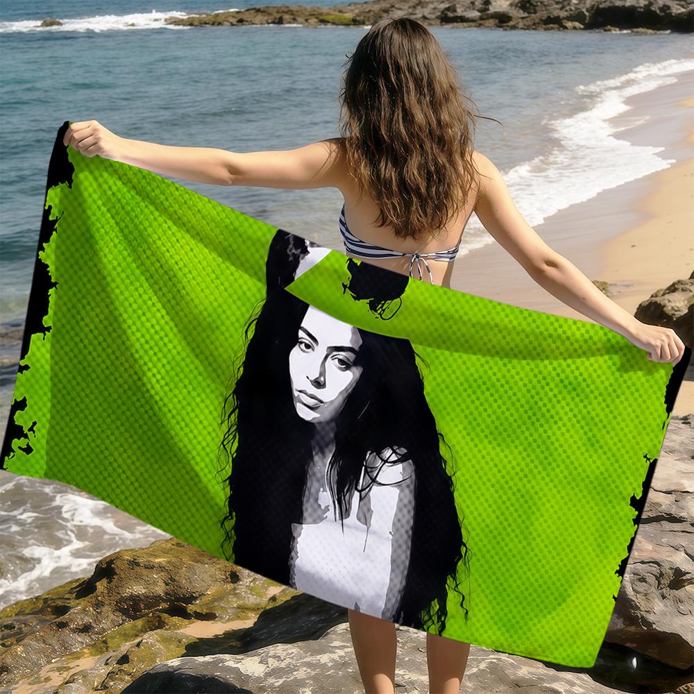 

singer fanart cool c-charli xcx b-Brat Towel soft Beach Towels Trip Towel swim Summer Holiday Vacation bathing Pool Camp Gift W40*H60(CM)