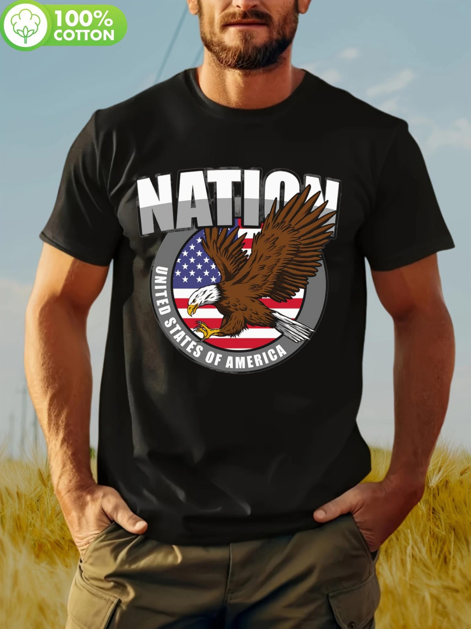 

Patriotic USA Eagle Graphic T-shirt - Soft XXXL
