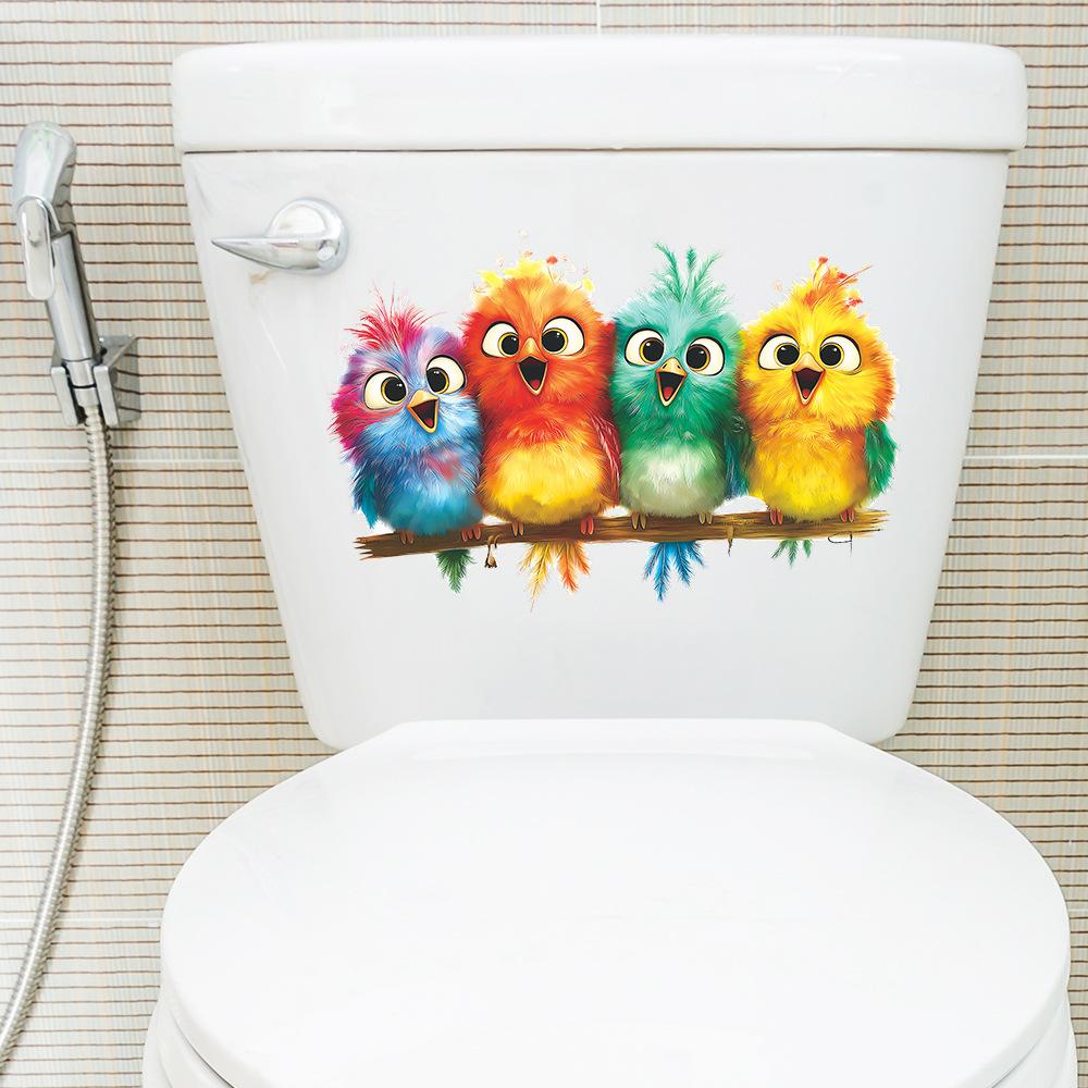 Colorful Birds Lined Up in The Living Room for Home Decoration and Wall Beautification Stickers