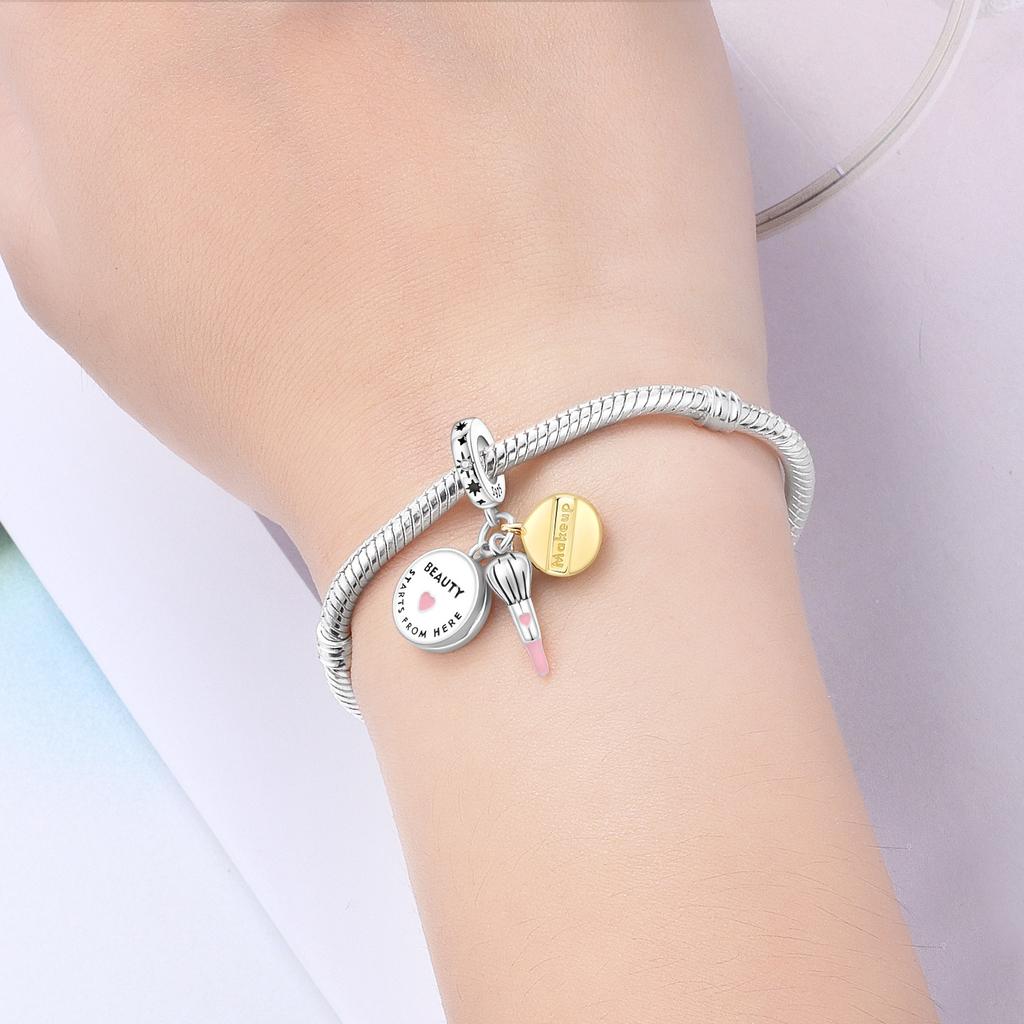 Copper Brush Beauty Pendant Charms Beads Fit Bracelets Diy Party Trendy Gifts Jewelry Accessory