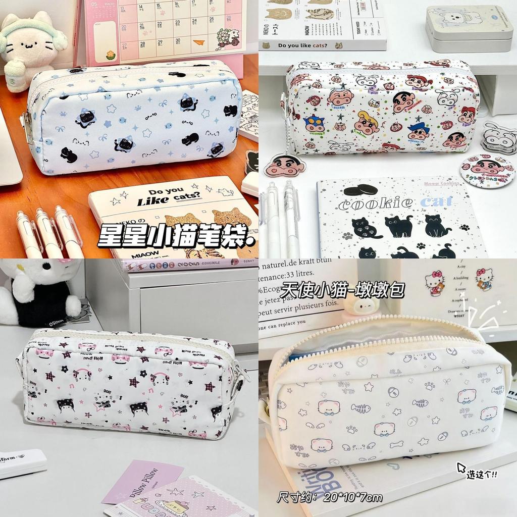 Hellokitty Canvas Pencil Case With Large Capacity For School And Office Use
