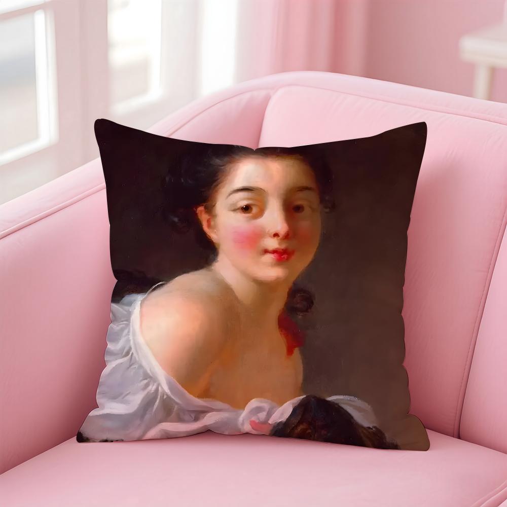 Rococo JJean Honore Fragonard Kissenbezug Kissenhülle Weicher Hautfreundlicher Stoff Komfort Verdeckter Reißverschluss